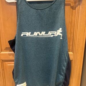 RUNUR Teal Performance Tank Top with Logo